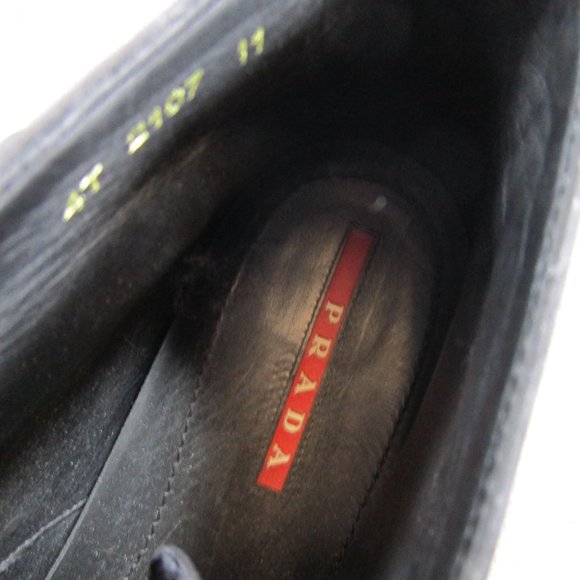 Prada Chukka Boots Mens Size 11 Black Leather Ankle Lace Up - Picture 6 of 9